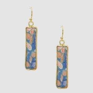 Drop Earrings NWT Terrazzo Blue Stone
